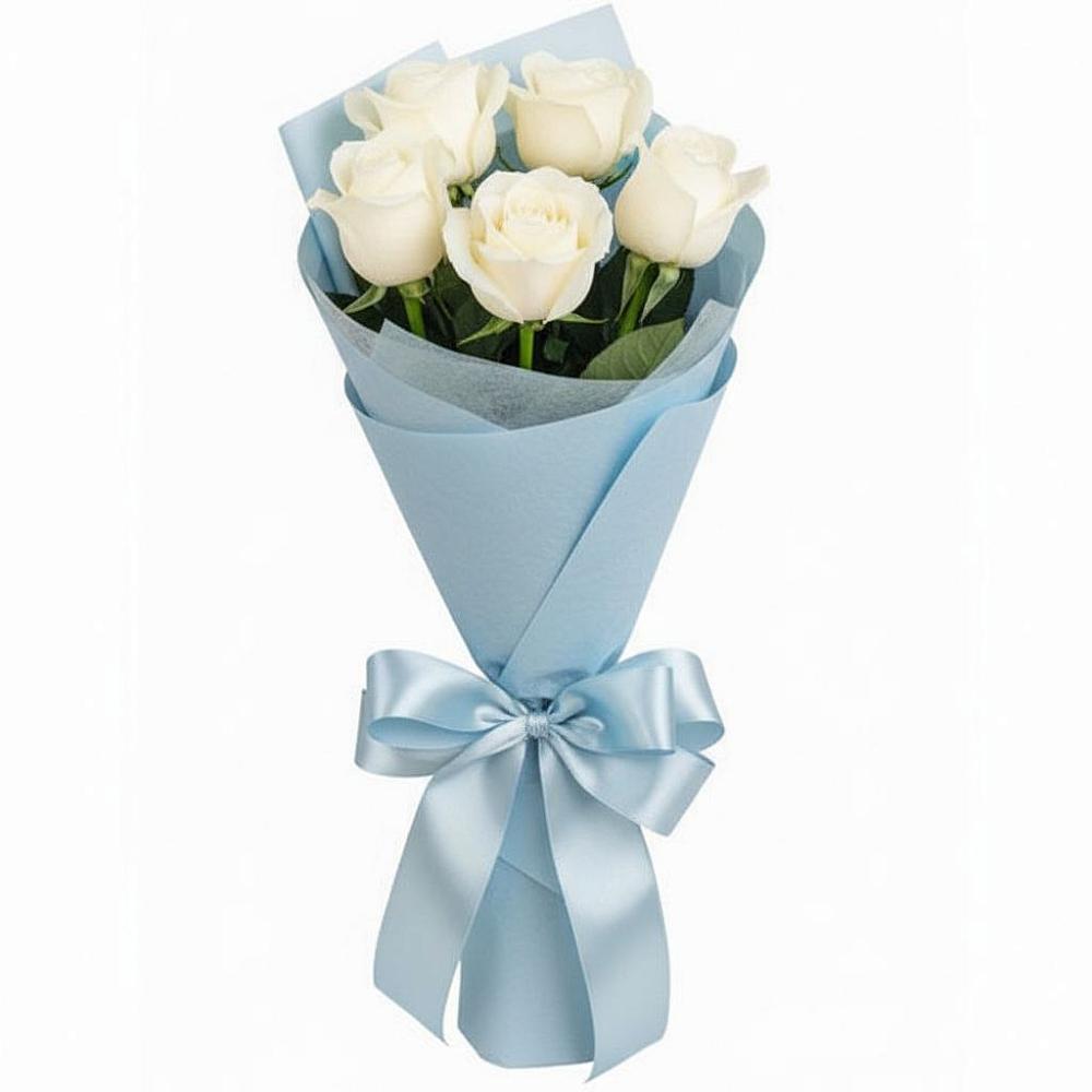 Букет 5 Белых роз Проуд в Дичне