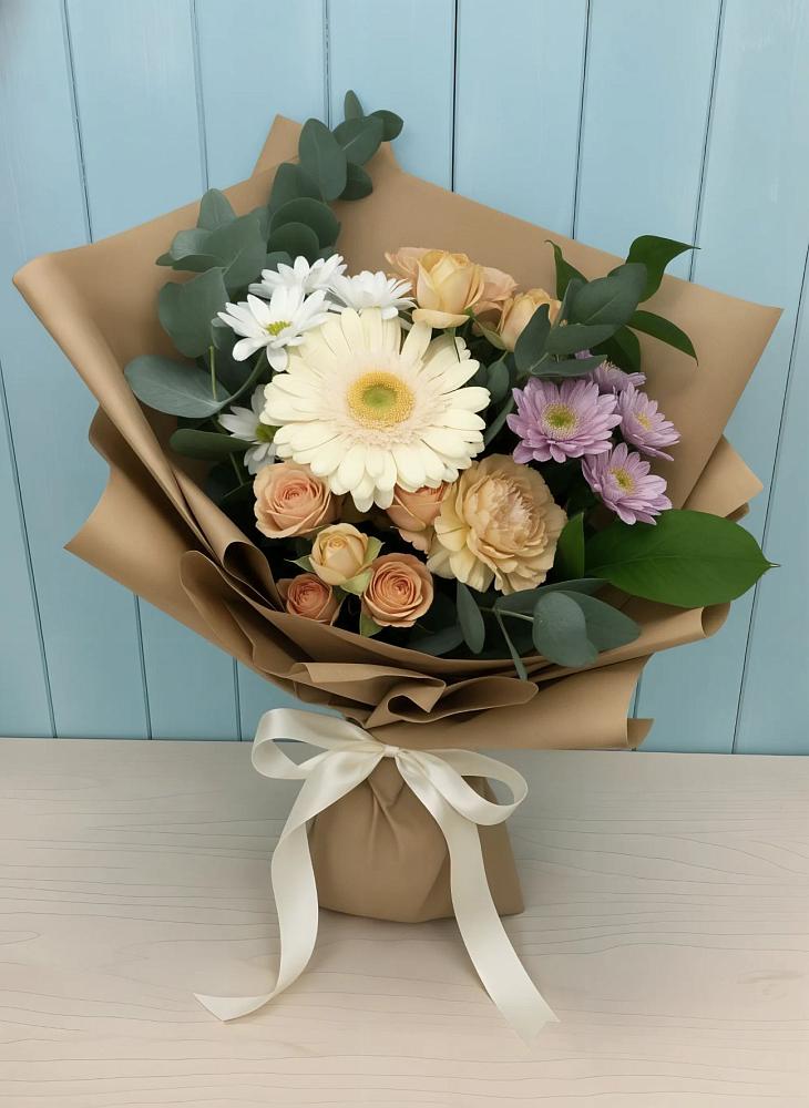 Букет цветов из: Герберы и Хризантемы в Дичне