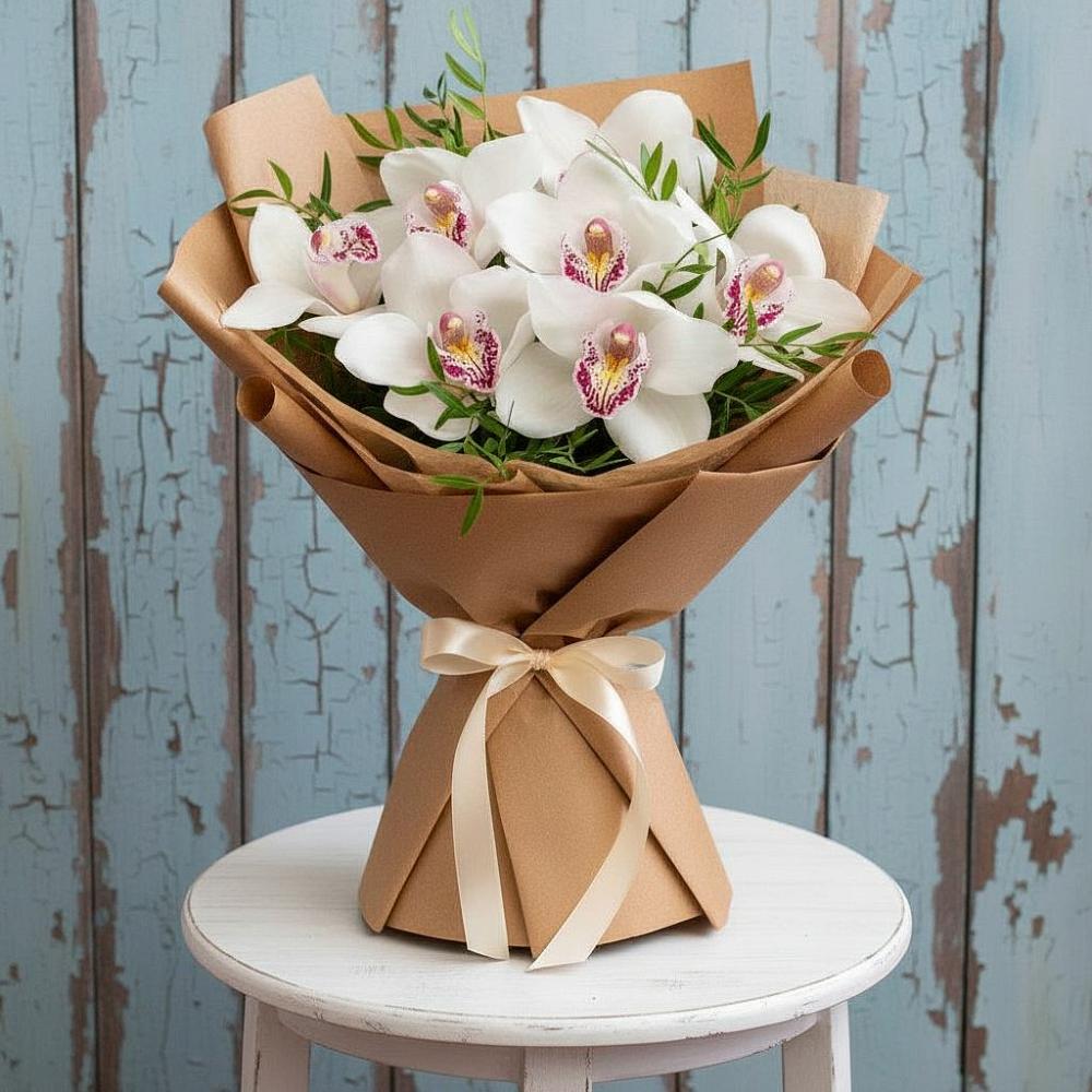 Букет цветов из: Орхидеи и Розы в Дичне