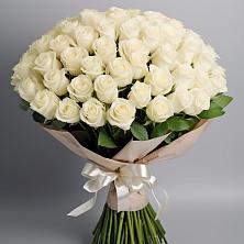Букет 101 беля роза Белоснежка в Дичне