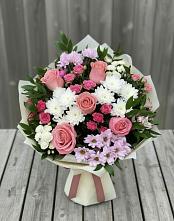 Букет цветов из:  Альстромерии, Гвоздики, Розы и Хризантемы в Дичне
