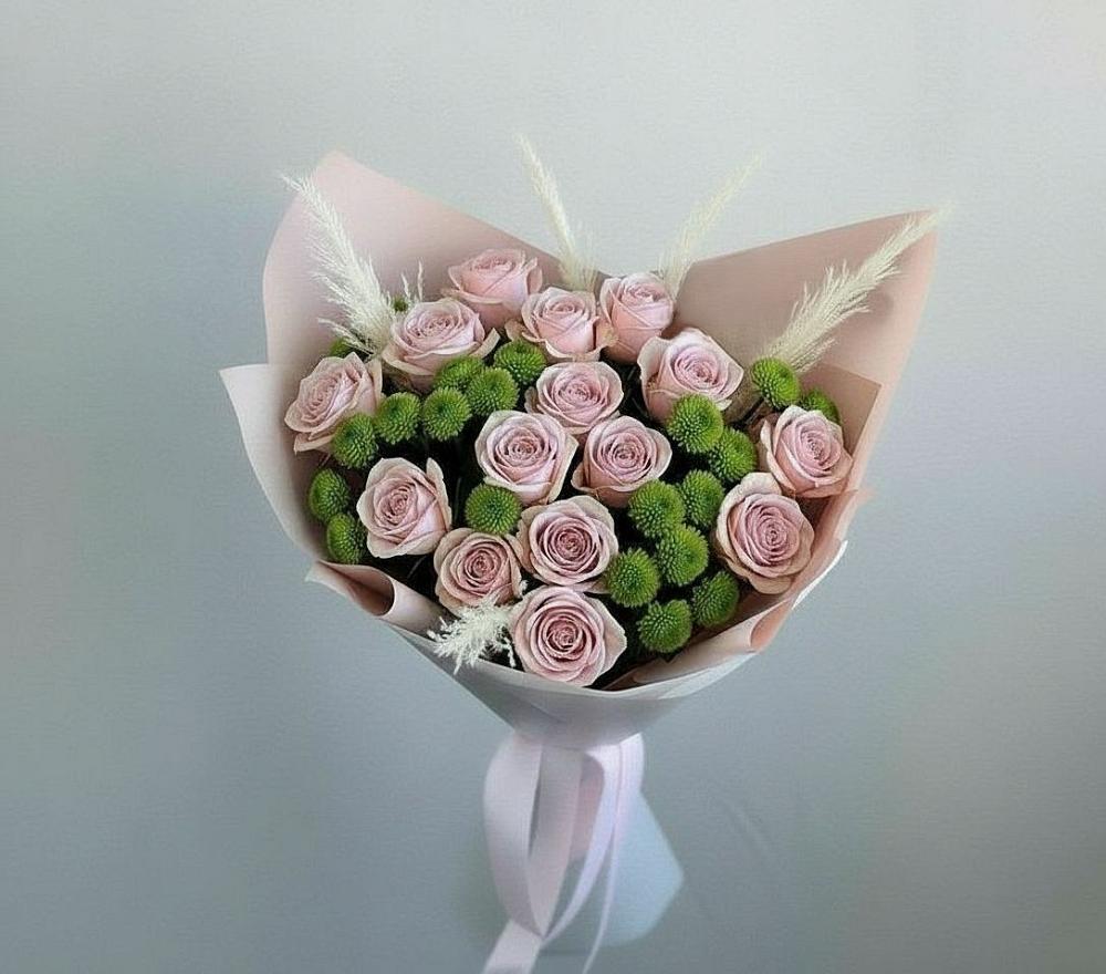 Букет цветов из: Розы и Хризантемы в Дичне