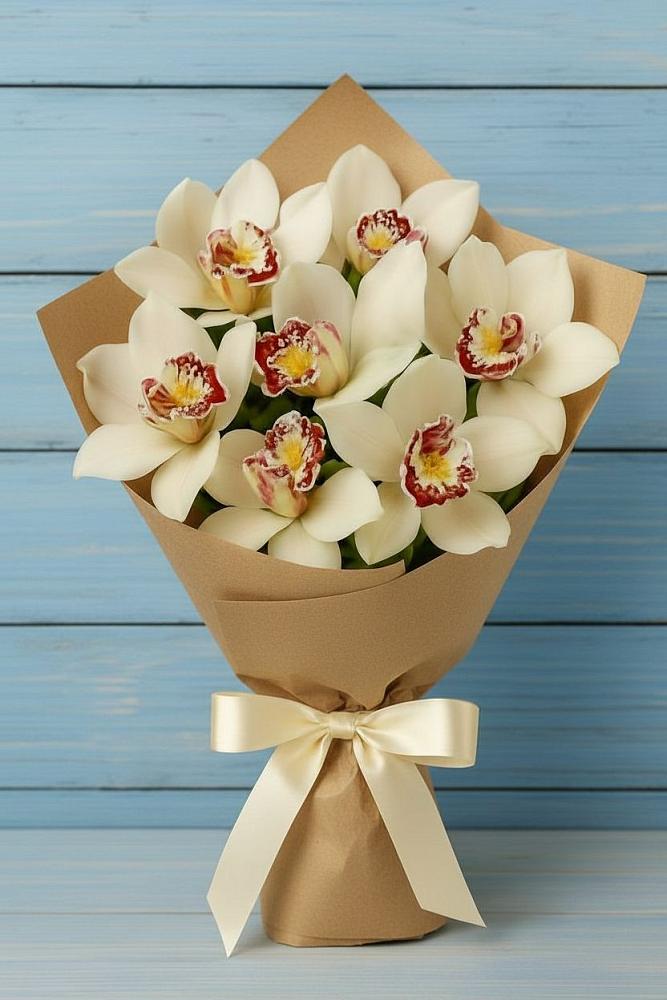 Букет цветов из: Орхидеи и Розы в Дичне