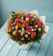 Букет Микс из разноцветных кустовых роз #REPLACE_PRED# Дичне